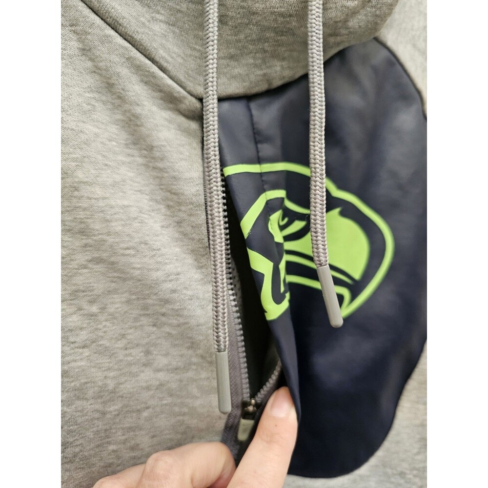 Nike Men's XL Seattle Seahawks NFL Logo Hoodie Cotton Pullover Sweatshirt Gray - Picture 5 of 13